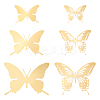 12Pcs 6 Style Stainless Steel Butterfly Wall  Decoration Pendants STAS-UN0036-52G-1