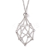 304 Stainless Steel Macrame Pouch Empty Stone Holder Necklace Making NJEW-JN05238-02-2