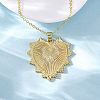 Brass Micro Pave Clear Cubic Zirconia Heart Pendant Necklaces for Women LS-NJEW-S438-07B-G-1