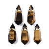 Faceted Natural Tiger Eye Pendants G-T131-15D-1