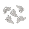 Brass Micro Pave Clear Cubic Zirconia Connector Charms KK-E068-VB032-4