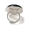 Synthetic Blue Goldstone Round Adjustable Rings RJEW-K371-09S-18-4