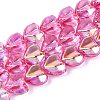 Electroplate Transparent Glass Beads Strands EGLA-N056-01A-07-1