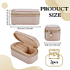 Portable Travel Rectangle PU Leather Jewelry Set Storage Zipper Boxes LBOX-WH0007-001B-2