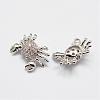 Brass Micro Pave Grade AAA Cubic Zirconia Beads ZIRC-P026-06P-NR-1