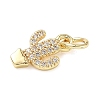 Brass Micro Pave Cubic Zirconia Pendants ZIRC-I356-23G-2