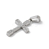 304 Stainless Steel Micro Pave Cubic Zirconia Pendants STAS-Z107-08P-18-2
