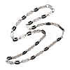 201 Stainless Steel Cross & Oval Link Chain Necklaces for Women NJEW-B143-02EBP-4