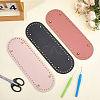 3Pcs 3 Colors Oval PU Leahter Knitting Crochet Bags Bottom AJEW-CL0001-77-4