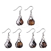 Natural Tiger Eye Palm Dangle Earrings EJEW-A092-09P-17-1