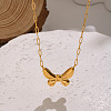 304 Stainless Steel Bowknot Pendant Paperclip Chain Necklaces for Women WQ2768-2