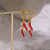 Hot Pepper 304 Stainless Steel Hoop Earrings LS-CA2764-2