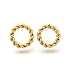 Ion Plating(IP) 304 Stainless Steel Twist Rope Ring Stud Earrings for Woman X-EJEW-N097-006LG-2