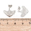 Brass Micro Pave Clear Cubic Zirconia Stud Earrings EJEW-D351-10P-3