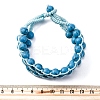 Synthetic Turquoise Round Beaded Multi-strand Bracelets for Men Women BJEW-G743-02F-5