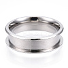 201 Stainless Steel Grooved Finger Ring for Women STAS-WH0039-09C-P-1