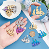12Pcs 3 Colors 201 Stainless Steel Pendant STAS-UN0045-13-4