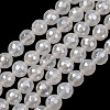 Electroplated Natural Agate Beads Strands G-B191-A07-8mm-20-2