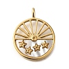 Ion Plating(IP) 304 Stainless Steel Pave Shell Pendants STAS-Q335-10G-1
