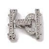 Brass Micro Pave Clear Cubic Zirconia Fold Over Clasps KK-C076-03P-1