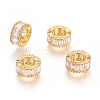 Brass Micro Pave Cubic Zirconia Rondelle European Beads ZIRC-G166-45G-1