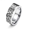 Antique Silver 201 Stainless Steel Finger Ring LS-PW-WG24623-11-1