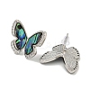 Rack Plating Butterfly Brass Stud Earrings EJEW-N055-55P-2