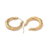 Flower 201 Stainless Steel Half Hoop Earrings for Women EJEW-G385-11G-2