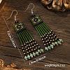 Handmade Bohemian Glass Seed Bead Beaded Chandelier Earrings DO8227-4