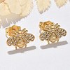 Brass Micro Pave Clear Cubic Zirconia Stud Earrings EJEW-D305-20G-02-1