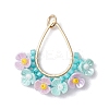 Glass Seed Beaded Pendants PALLOY-MZ00600-02-1