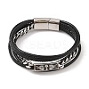 Braided Microfiber Leather Multi-strand Bracelets BJEW-B096-08B-1