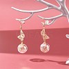 Butterfly with Blown Glass Globe Dangle Earrings for Girl Women X1-EJEW-JE04670-2