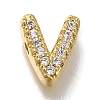 Rack Plating Brass Micro Pave Clear Cubic Zirconia Beads KK-G500-30G-V-1