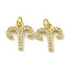 Rack Plating Brass Micro Pave Cubic Zirconia Pendants KK-K386-02G-G-1