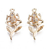 Brass Micro Pave Clear Cubic Zirconia Pendants KK-S359-105-RS-1
