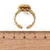 Hollow Flower 304 Stainless Steel Cuff Ring Components STAS-P454-03C-G-2