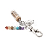 Glass Wishing Bottle with Chakra Natural & Synthetic Gemstone Chips inside Pendant Decorations HJEW-JM03044-5
