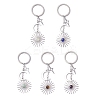 Stainless Steel with Natural Gemstone Pendants Keychain KEYC-JKC00776-M-1