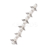 Alloy & ABS Plastic Imitation Pearl Round Beaded Link Chains PALLOY-JF02923-3
