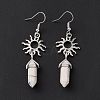 Synthetic Howlite Bullet with Sun Dangle Earrings EJEW-I276-01P-18-3