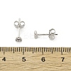Lock 925 Sterling Silver Micro Pave Clear Cubic Zirconia Stud Earrings for Women EJEW-K307-03A-P-5
