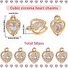 50Pcs Heart Alloy Charms ZIRC-SC0001-32G-2