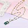 Brass Pendant Necklaces NJEW-R006-01G-02-4