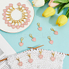 26Pcs Heart with Letter A~Z Alloy Enamel Charm Locking Stitch Marker HJEW-SC00138-3