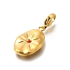 Oval 304 Stainless Steel Rhinestone Pendant Decoration STAS-R159-49G-01-2