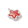 Alloy Transparent Acrylic Flower Connector Charms PALLOY-JF03674-4