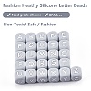 20Pcs Grey Cube Letter Silicone Beads 12x12x12mm Square Dice Alphabet Beads with 2mm Hole Spacer Loose Letter Beads for Bracelet Necklace Jewelry Making JX436S-4