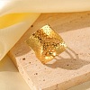 Adjustable 304 Stainless Steel Cuff Rings for Women RJEW-B135-06G-1