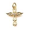 Brass Micro Pave Cubic Zirconia Pendants KK-B128-11G-03-1